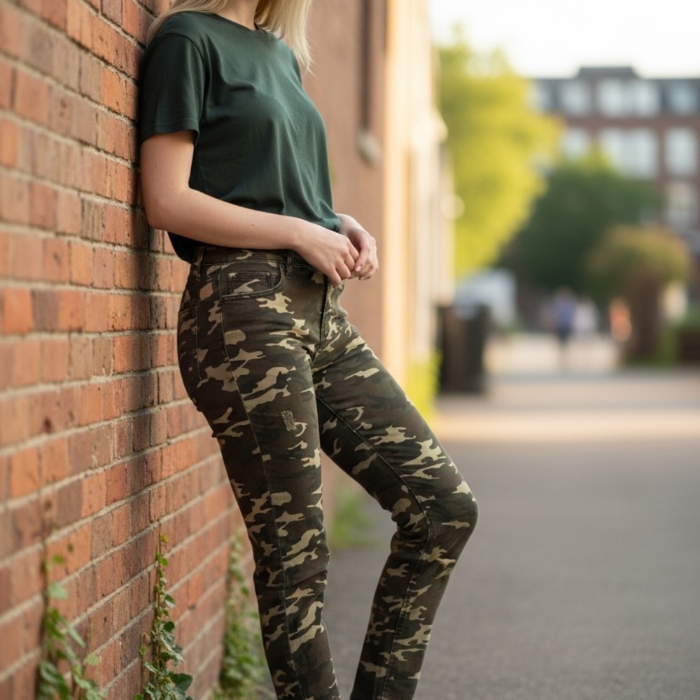 Kut from the Kloth Green Camouflage Skinny Pants
